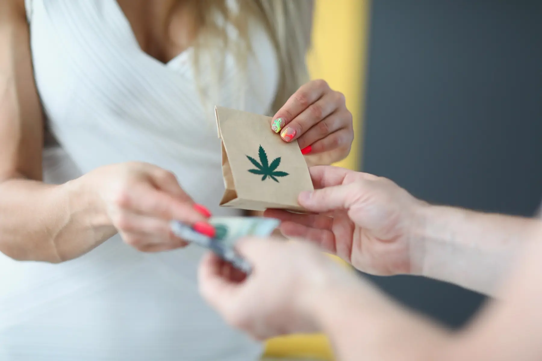 A cannabis transaction at a dispensary