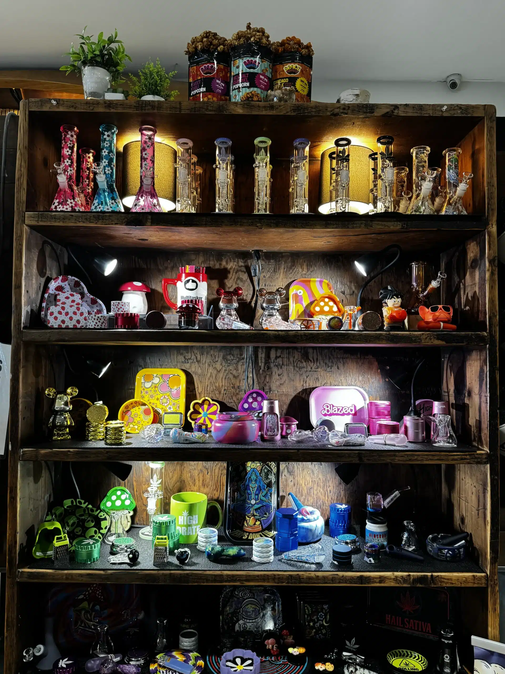 Tax-free glassware, rolling trays and grinders at Canna Provisions dispensary during Massachusetts tax free weekend