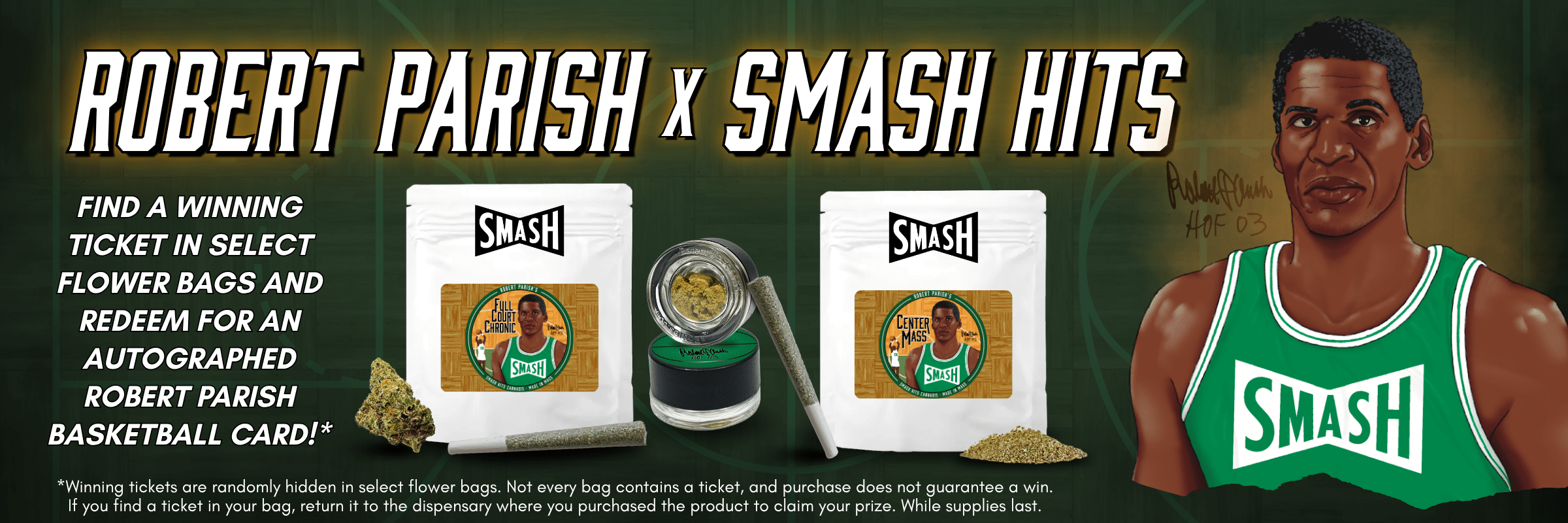 Robert Parish cannabis line with Smash Hits Cannabis