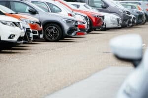 Cars in a parking lot